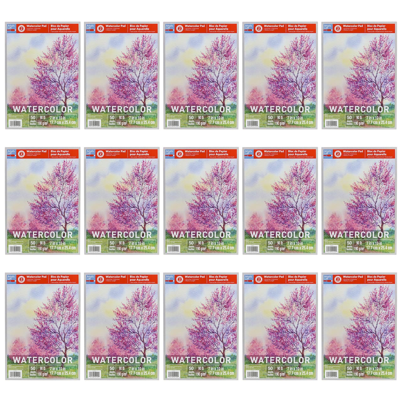 15 Pack: Watercolor Pad by Artist's Loft™, 7" x 10"